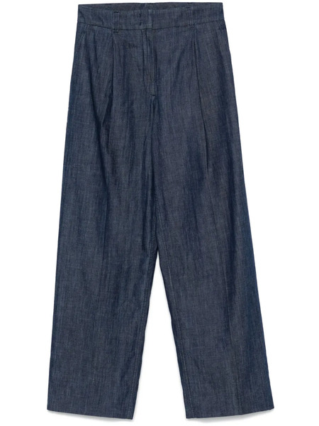  Another Tomorrow Chambray Wide-leg Jeans - Blue 