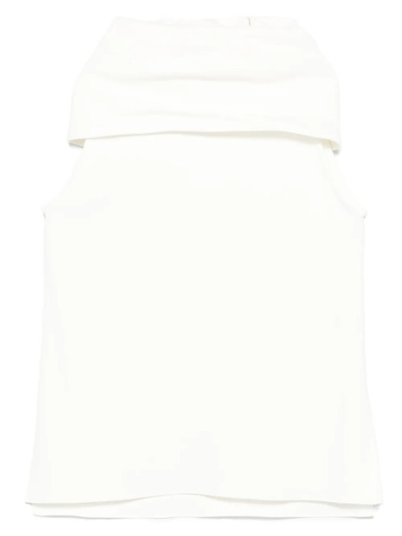  Another Tomorrow Cowl-neck Blouse - White 