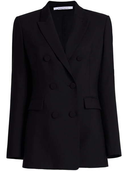  Another Tomorrow Double-breasted Merino Wool Blazer - Black 