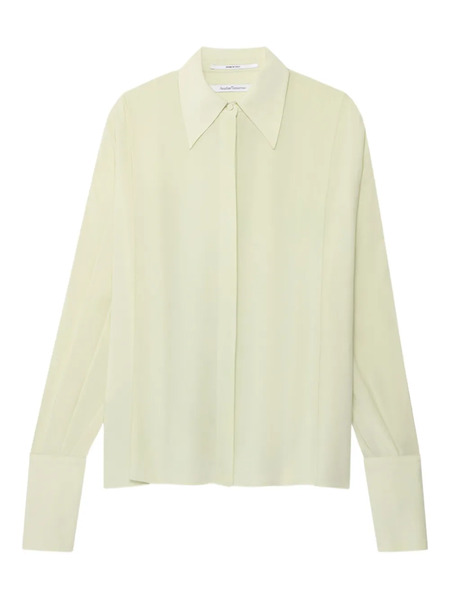  Another Tomorrow Pleated Wrap Shirt - Yellow 