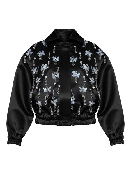  Anouki Crystal-embellished Bomber Jacket - Black 