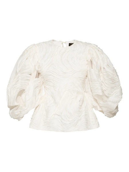  Anouki Puff-sleeve Embroidered Shorts Set - Neutrals 