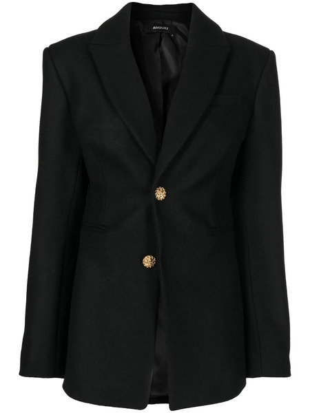  Anouki Single-breasted Wool Blazer - Black 