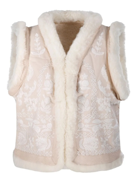  Antik Batik Embroidered Shearling Gilet - Neutrals 
