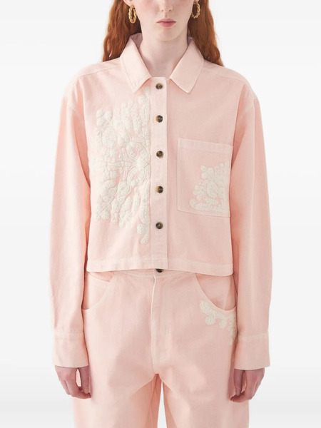  Antik Batik Floral-embroidered Cropped Jacket - Pink 