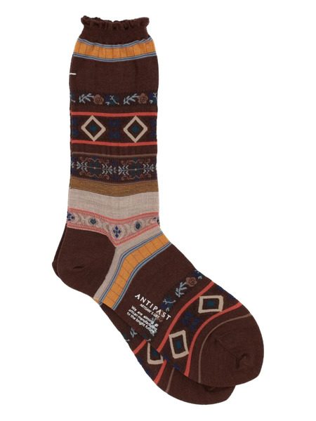  Antipast Patterned Socks - Brown 