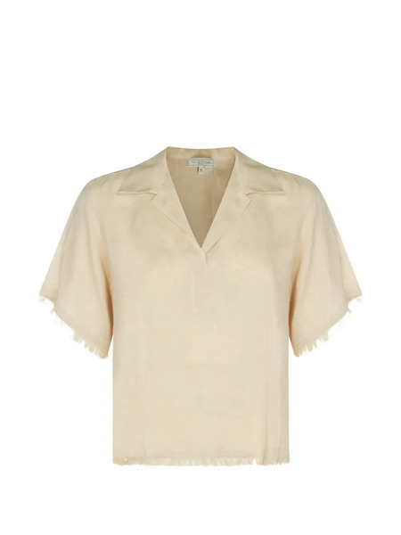  Antonelli Fringed V-neck T-shirt - Neutrals 