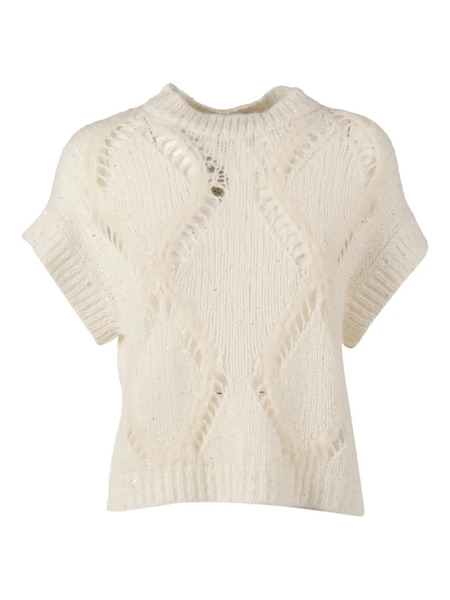  Antonelli Openwork T-shirt - Neutrals 