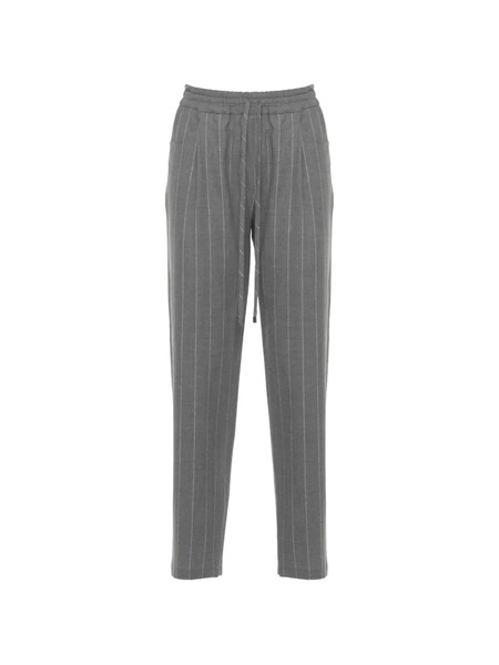  Antonelli Pinstripe-pattern Drawstring-waistband Trousers - Grey 