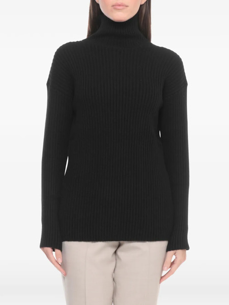  Antonelli Roll Neck Ribbed Sweater - Black 