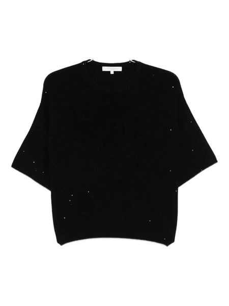  Antonelli Sequin-embellished Short-sleeved Top - Black 