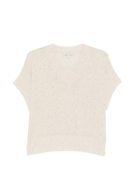  Antonelli Sequin-embellishment V-neck Top - Neutrals 