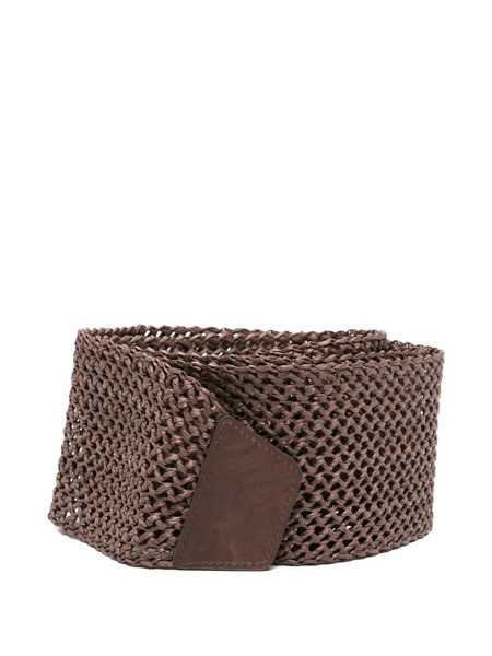  Antonelli Woven Leather-appliqued Belt - Brown 