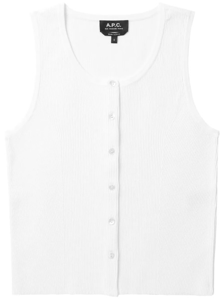  A.p.c. Button-down Tank Top - White 