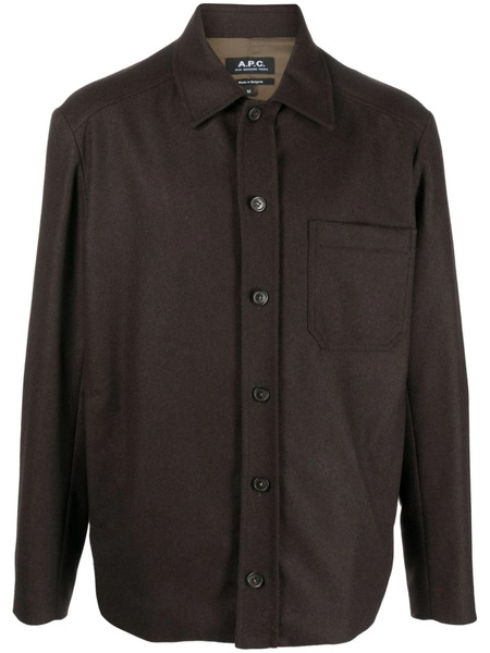  A.p.c. Button-up Wool-blend Jacket - Brown 