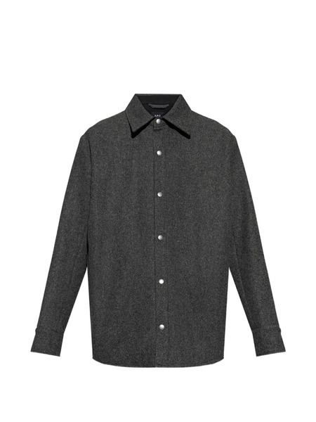  A.p.c. Buttoned Wool Shirt - Grey 