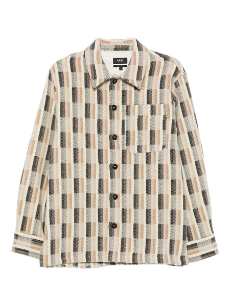  A.p.c. Checked Wool Jacket - Neutrals 