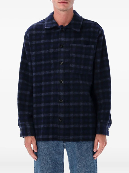  A.p.c. Checked Wool Shirt - Blue 