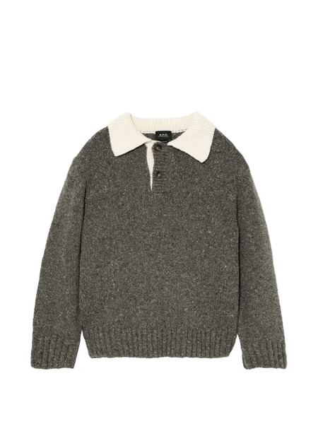  A.p.c. Contrasting Polo Sweater - Grey 