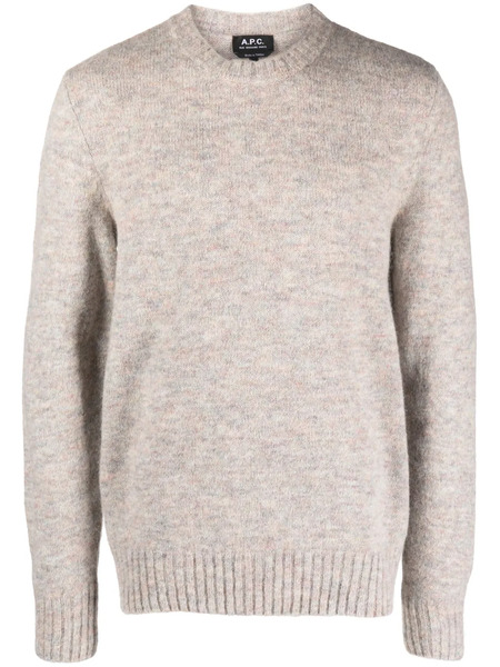  A.p.c. Crew-neck Wool-blend Jumper - Neutrals 