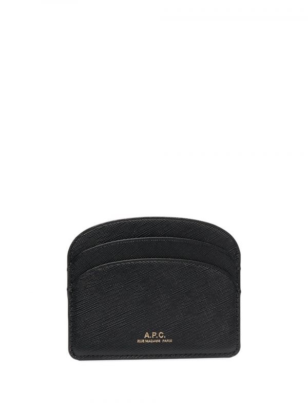  A.p.c. Demi-lune Leather Cardholder - Black 