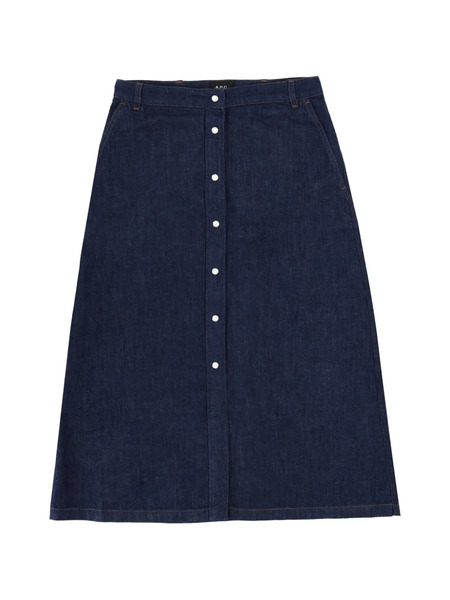  A.p.c. Denim Midi Skirt - Blue 