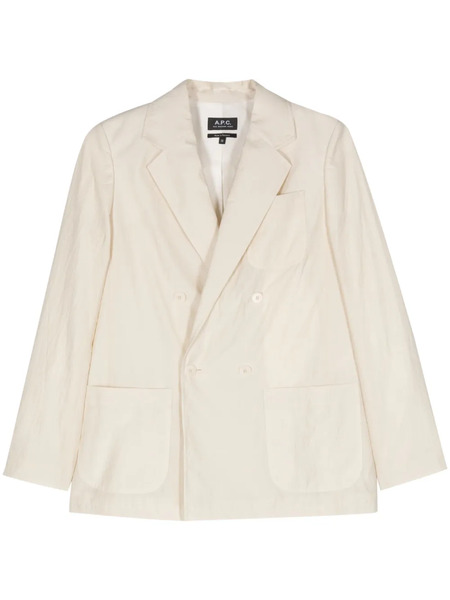  A.p.c. Double-breasted Crepe Blazer - Neutrals 