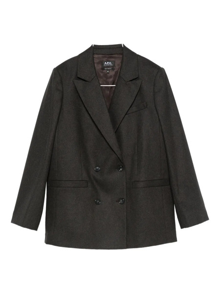  A.p.c. Double-breasted Wool Blazer - Brown 
