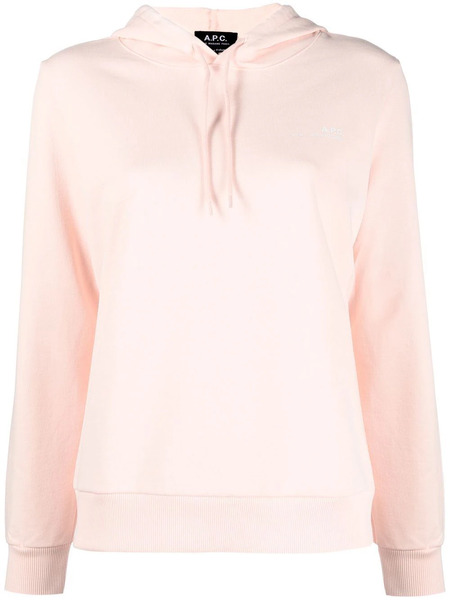  A.p.c. Embroidered Drawstring Hoodie - Pink 