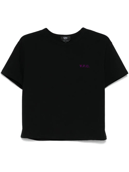  A.p.c. Flocked-logo T-shirt - Black 
