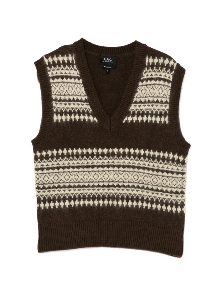  A.p.c. Jacquard Vest - Brown 