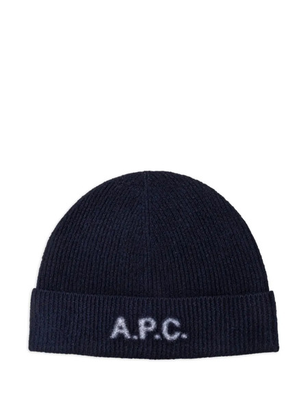  A.p.c. Logo-embroidered Beanie - Blue 
