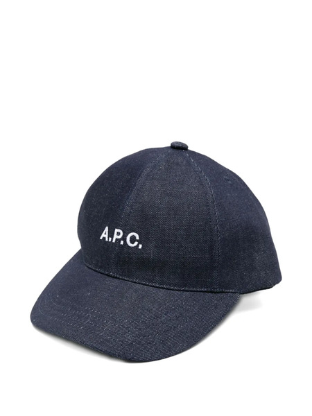  A.p.c. Logo-embroidered Denim Cap - Blue 