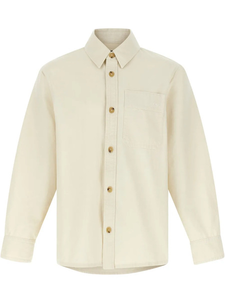  A.p.c. Logo-embroidered Shirt - Neutrals 