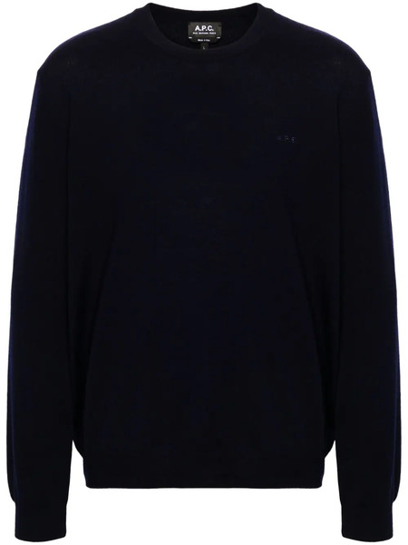  A.p.c. Logo-embroidered Sweater - Blue 