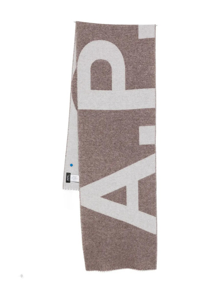  A.p.c. Logo-intarsia Scarf - Grey 