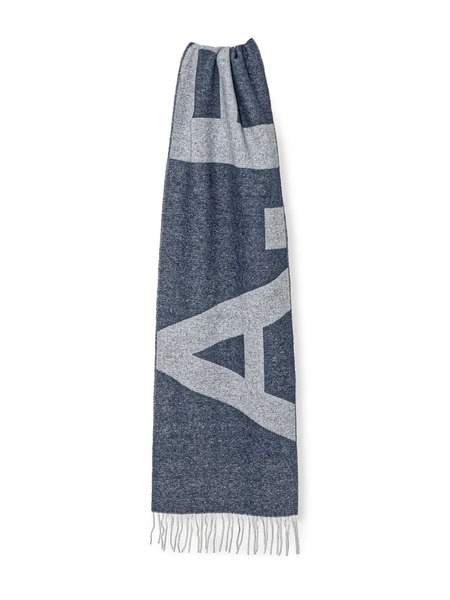  A.p.c. Logo-jacquard Wool Scarf - Blue 