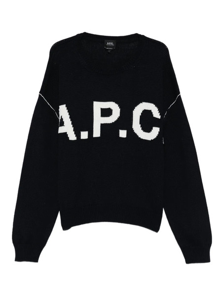  A.p.c. Logo-lettering Sweater - Blue 