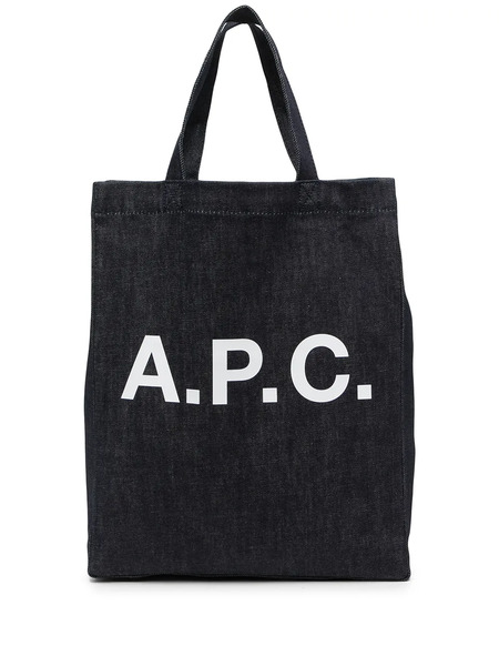  A.p.c. Logo-print Denim Tote - Blue 