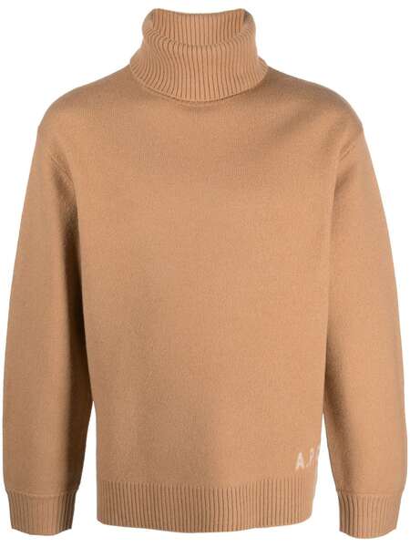  A.p.c. Logo-print Wool Jumper - Brown 