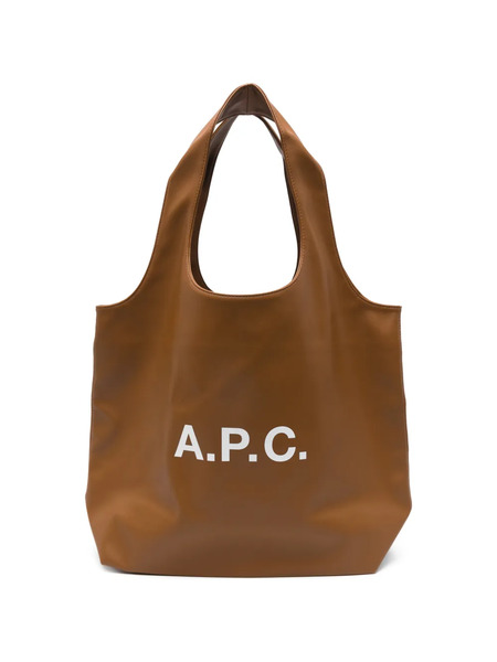  A.p.c. Logo Shopper Shoulder Bag - Brown 