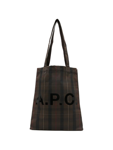  A.p.c. Lou Plaid Tote Bag - Brown 