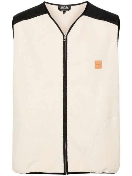  A.p.c. Nate Colour-block Fleece Gilet - Neutrals 