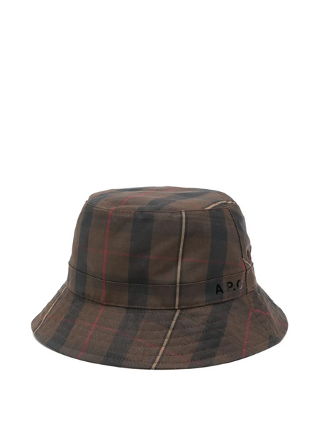  A.p.c. Plaid-pattern Bucket Hat - Brown 