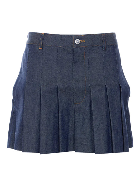  A.p.c. Pleated Mini Skirt - Blue 