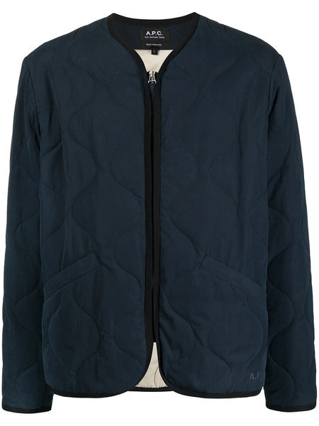  A.p.c. Quilted Front-zip Jacket - Blue 
