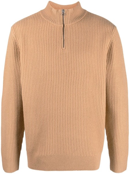  A.p.c. Ribbed-knit High-neck Jumper - Brown 