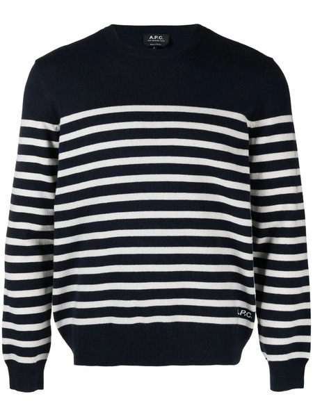  A.p.c. Stripe Knitted Jumper - Blue 