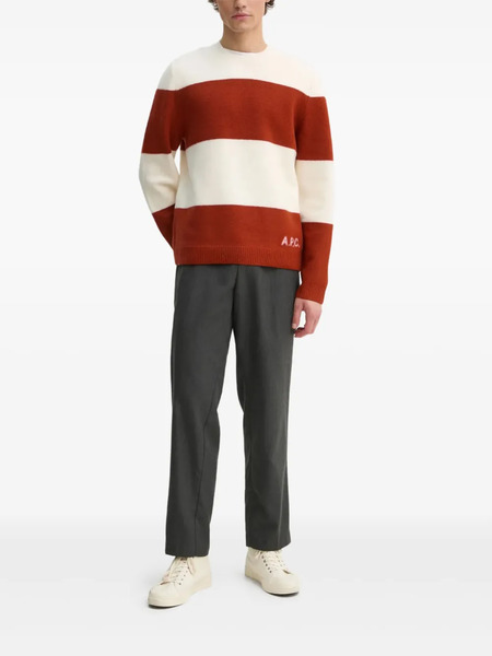  A.p.c. Striped Crew-neck Sweater - Neutrals 