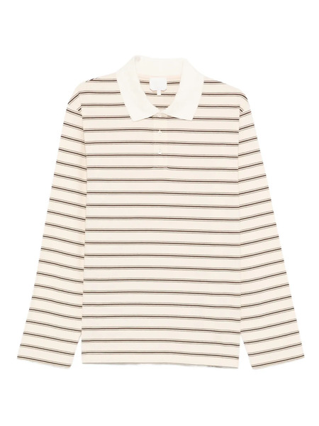  A.p.c. Striped Long-sleeve Polo Shirt - Neutrals 